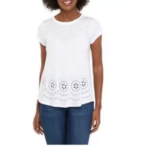 NWOT Cupio White Shirt Eyelet Details Large